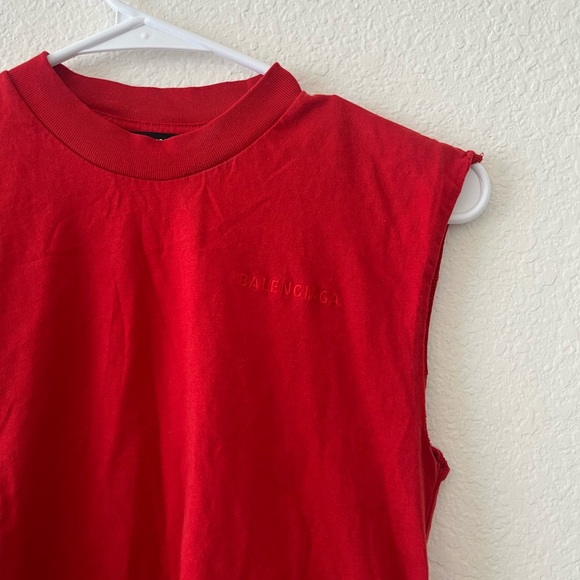 Balenciaga Embossed Red Tank kids Sz 8 fits XS‎ - Picture 3 of 8